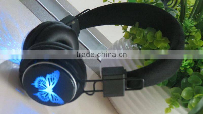 High Quality Wireless Bluetooth Headset Headphone Earphone with flash light