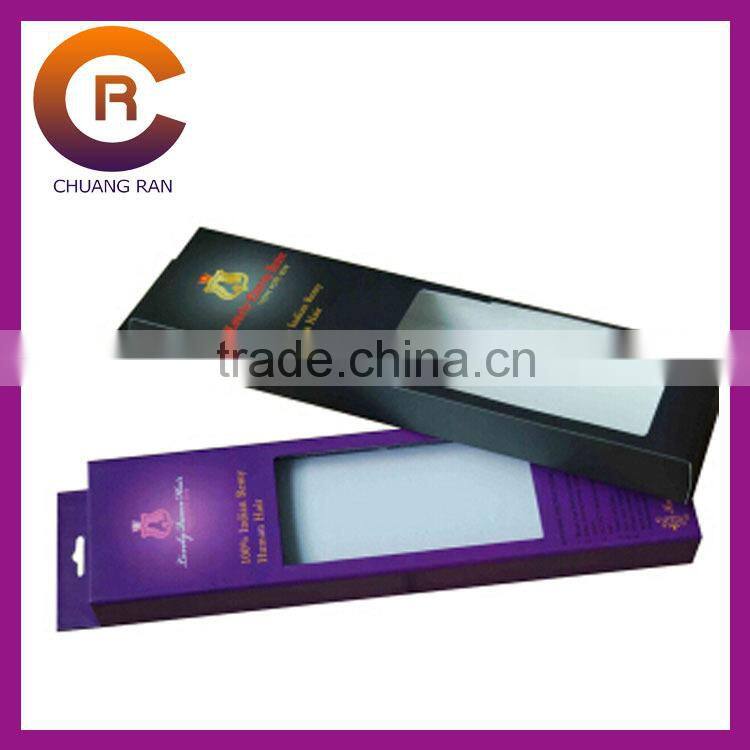 Black with ribbon custom cheap paper elegant hair extension box