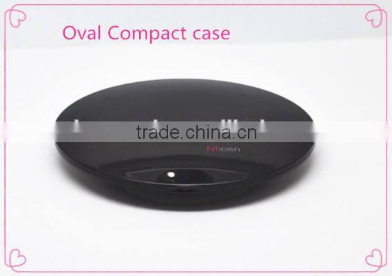 Oval pressed powder plastic container with mirror/ cosmetic makeup container