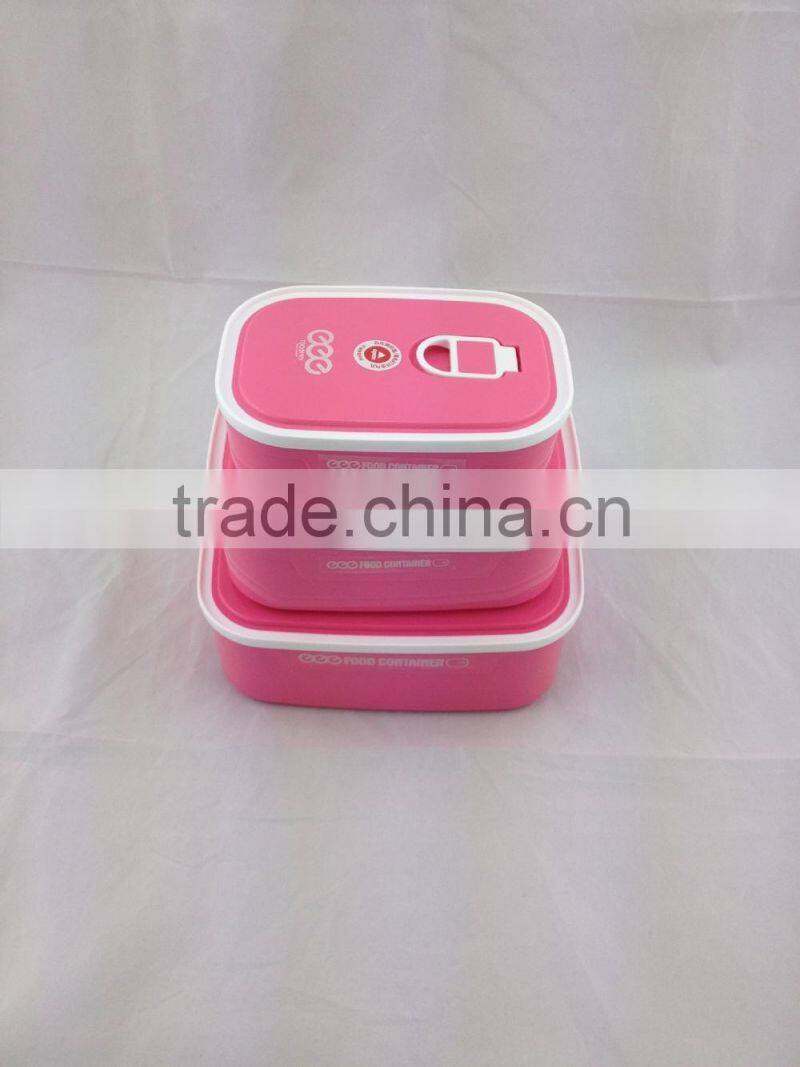 Microwave food container, 3pcs plastic fresh box,