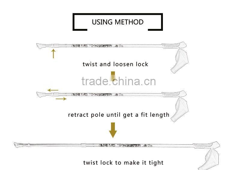 Telescopic Mountaineering Quick Lock Trekking Poles With Cork Handle