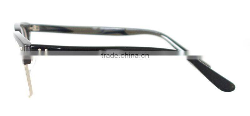 Acetate Square Spectacles Half Frame Vintage Glasses