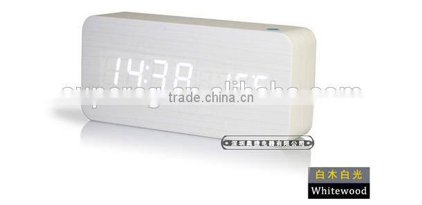 new fashion table clocks Control Sensing Alarm Temp dual Display Electronic LED Clock Vintage Wooden Digital Alarm Clock