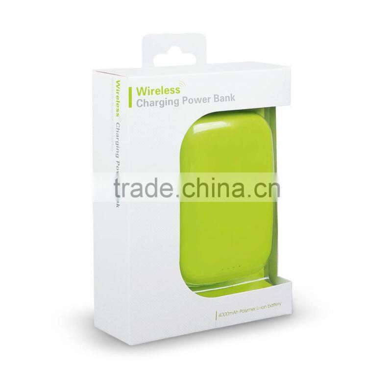 Emergency Charging Station 4000mAh Qi Wireless Charger Power Bank, Portable Wireless Power Bank Charger