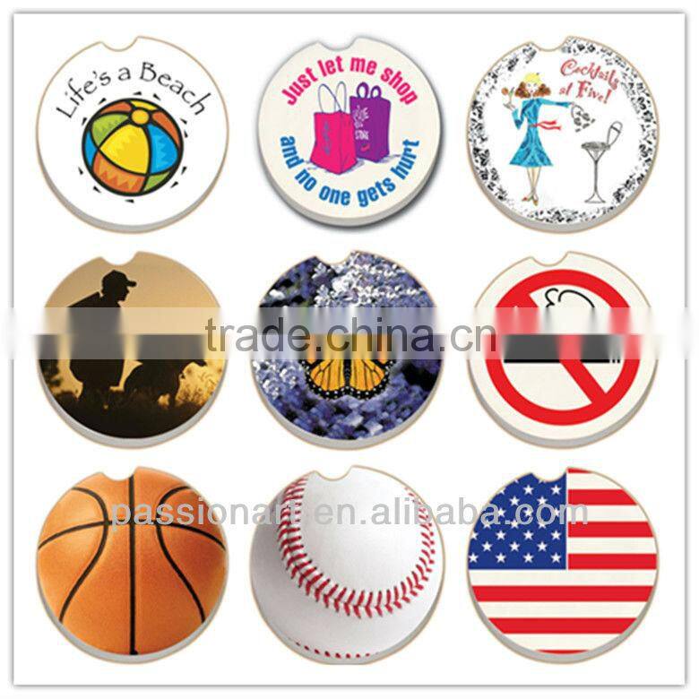 Ceramic with cork backing custom absorbent coasters