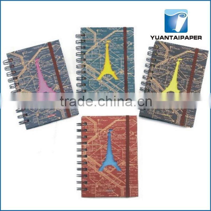 Hot sale promotional printed stationary notebook with hardcover and elastic band
