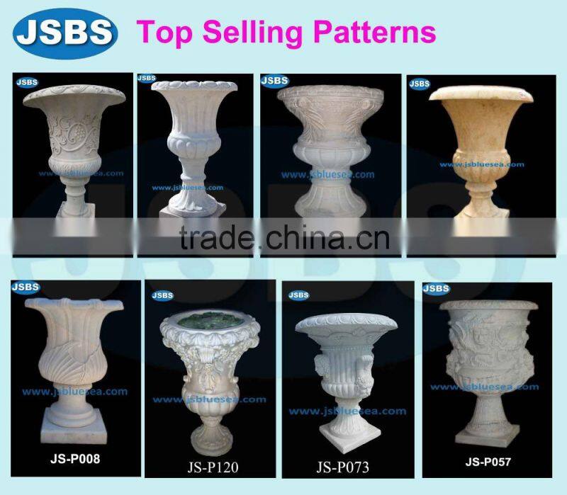 design carved marble large outdoor planters