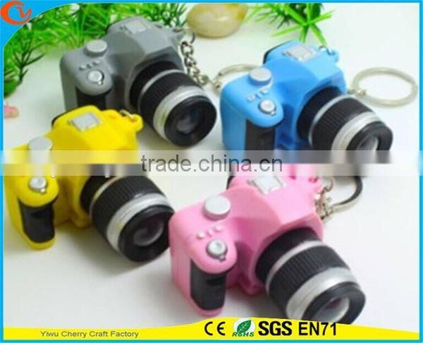 High Quality Novelty Design Camera Assorted Sound Activated LED Keychain