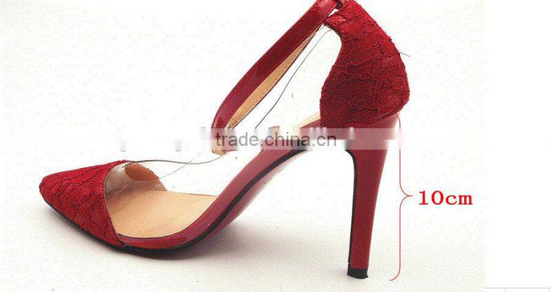 women heels pointed toe fancy lace high heels Buckle Strap elegant shoes