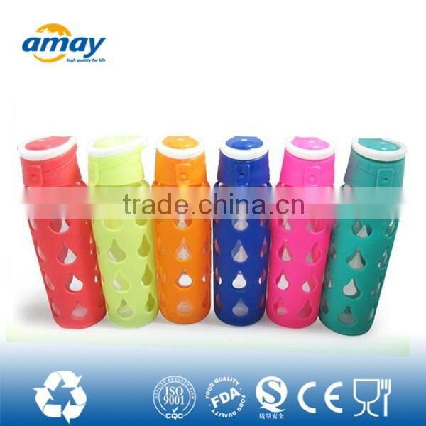 2016 New arrivals best selling products plastic bottles joyshaker hot glass water bottle with mental lid 2646