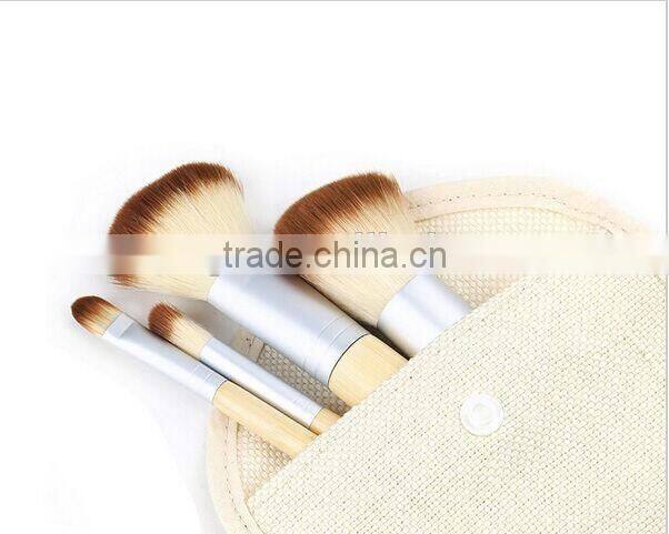 4PCS Makeup Brushes Natural Bamboo Handle Set Powder Blush Brushes