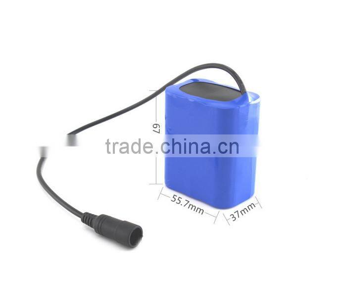 11.1V/12V 4400mAh 18650 li ion high rate rechargeable battery for head lamp, font light, LED Lighting