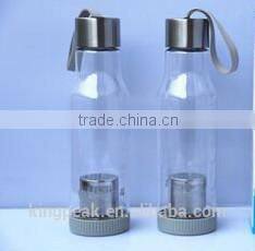 Plastic fruit infuser water bottle with infusion/ BPA-Free Tritan fruit infuser water bottle/Shaker bottle
