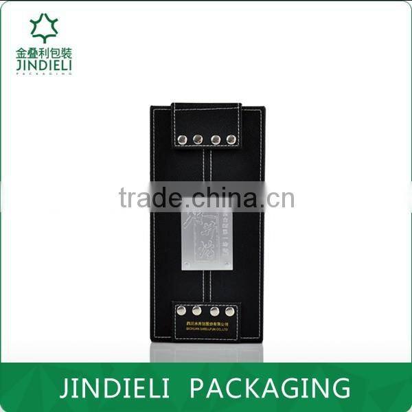 black leather decorative white spirit packaging box