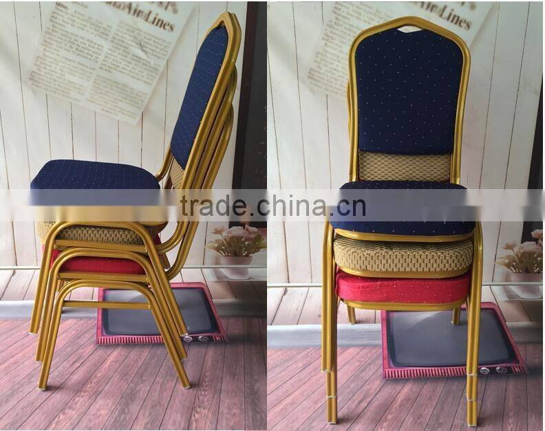 stacking hotel gold aluminum banquet chair