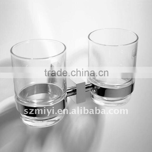 bathroom accessories double glass holder