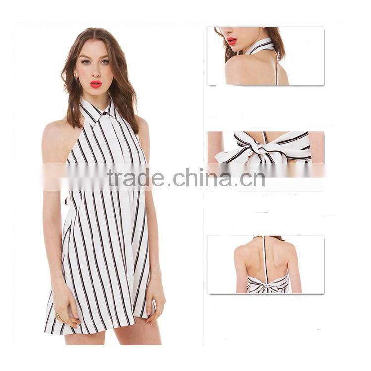 New arrival Stock supply halterneck Backless sexy fashion women dress with latest design