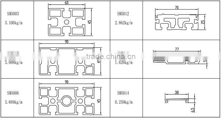 ISO9001 standard high quality aluminum profiles custom products