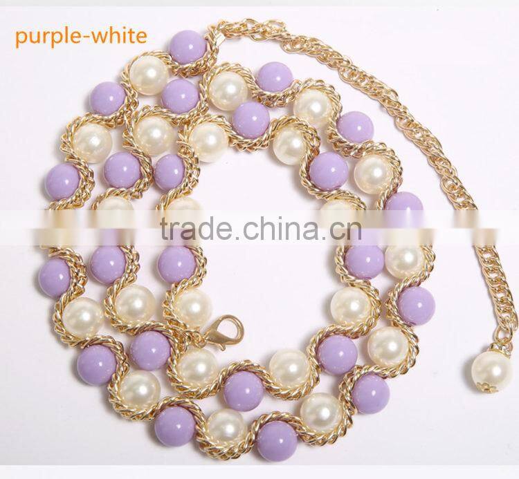 Shinning Glossy Peal Belly Dance Chain Belt