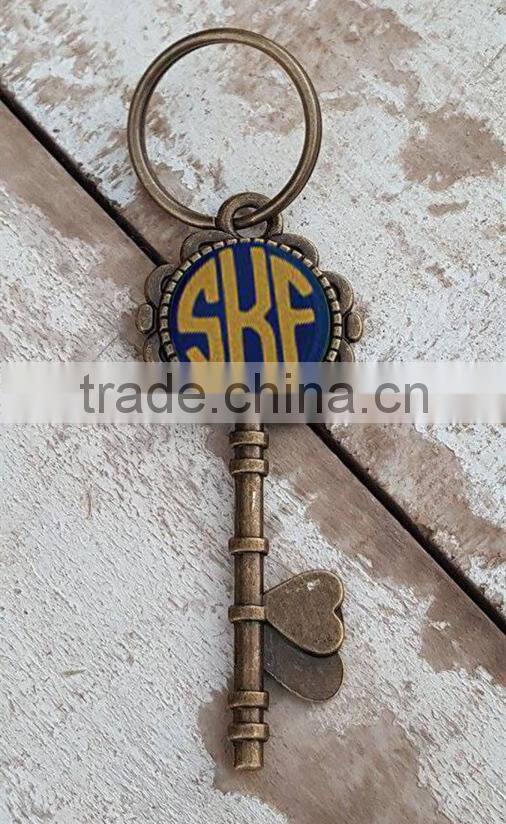 Personalized Engraved Monogram Stainless Steel Tassel Keychain