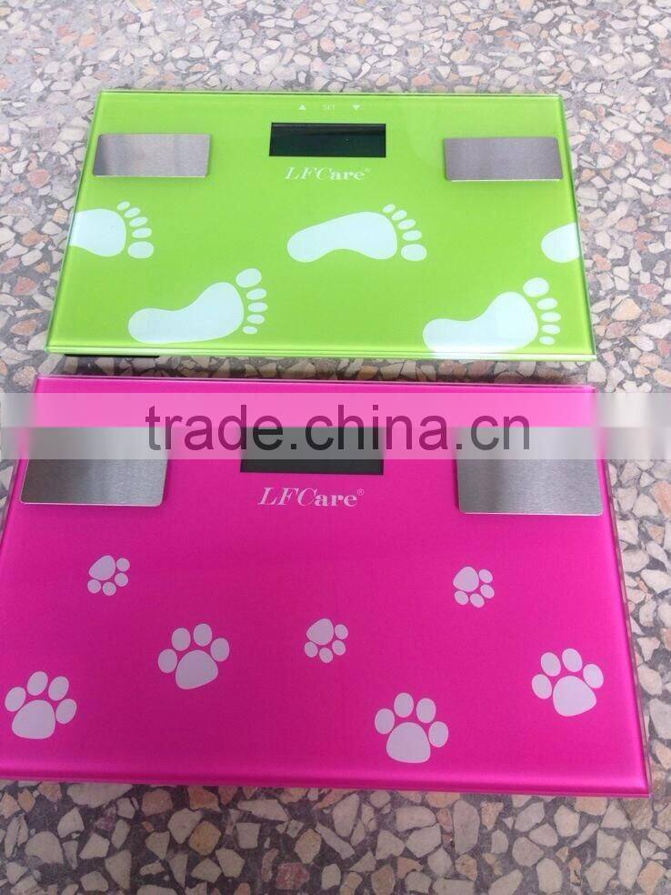 6in1 150KG DIGITAL ELECTRONIC LCD BMI CALORIE BODY FAT BATHROOM WEIGHING SCALE GLASS Scale, fat, water, muscle, calorie