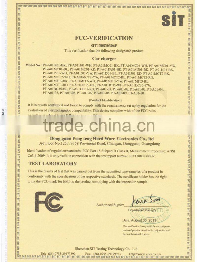 Factory mini usb car charger with twin socket for phone