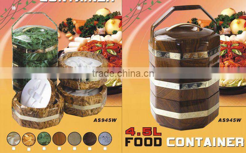 Octagonal style food container with stainless steel liner
