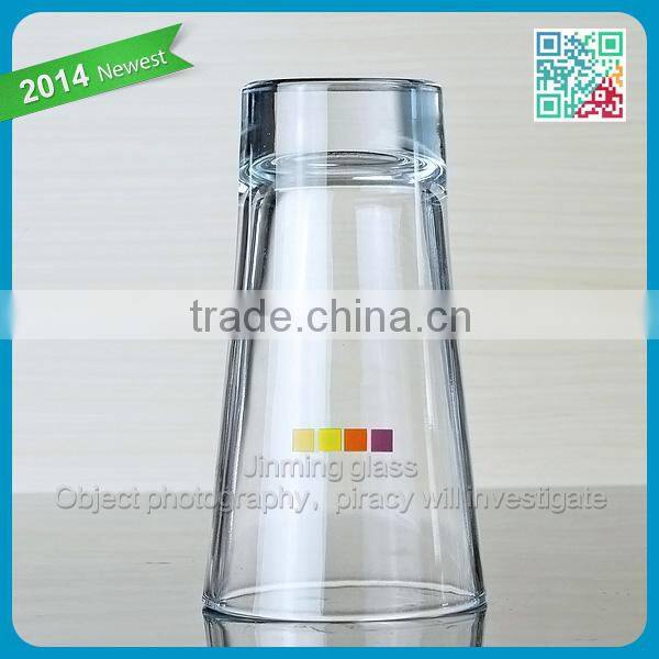 Reasonable price with high white material Machine made water glass cup long glass cup simple decals juice glass cup
