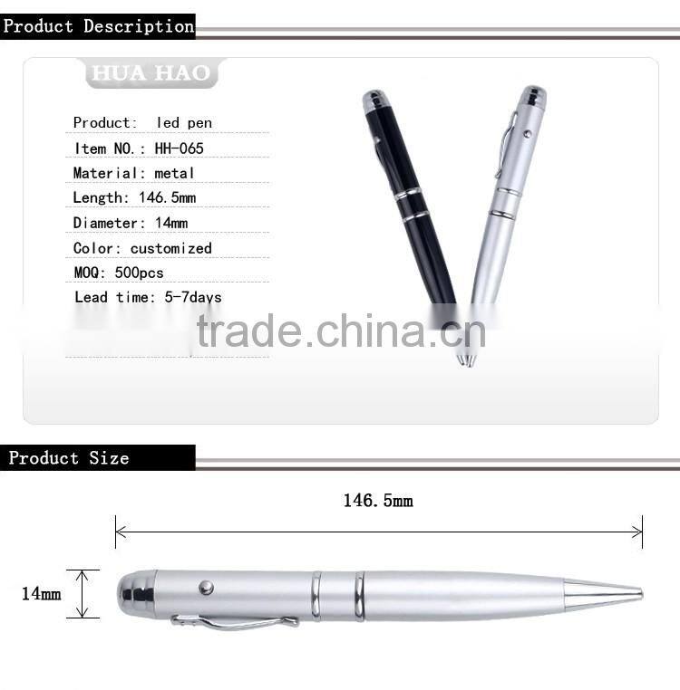 Excellent quality aluminium usb ballpoint pen with laser pointer free sample 2gb