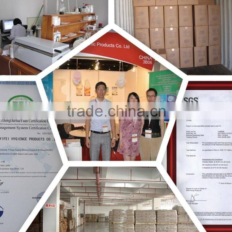 Adult insert diapers with non-woven fabric and fluff pulp