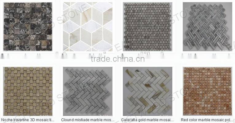 Eastwood Stone white marble mosaic leaf design