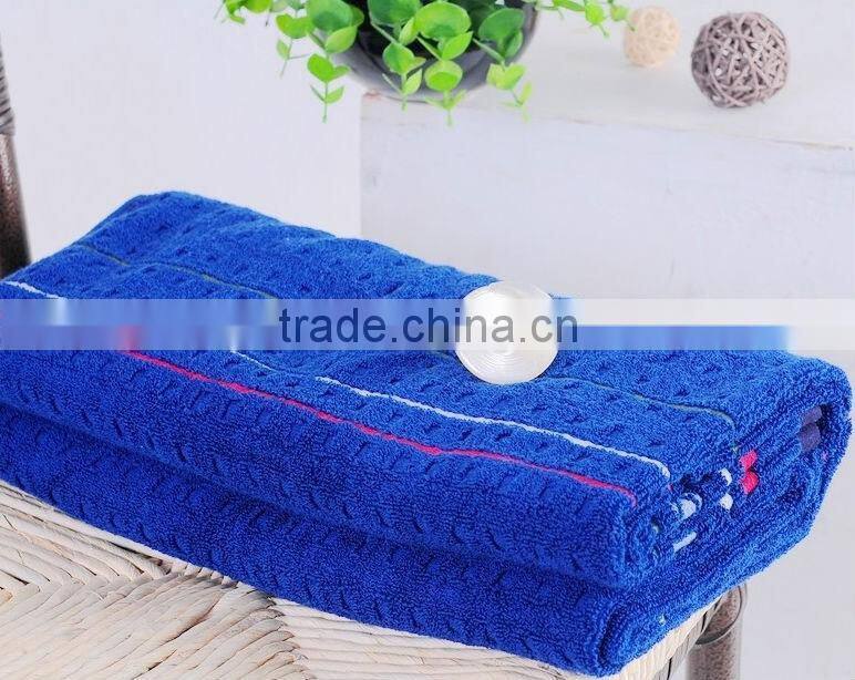 cotton white dobby bath towel with embroidery