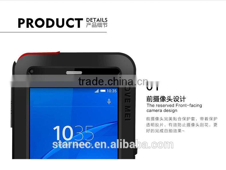 Love Mei Cell Phone Case Gorilla Glass Waterproof Case Cover For Sony Xperia Z3