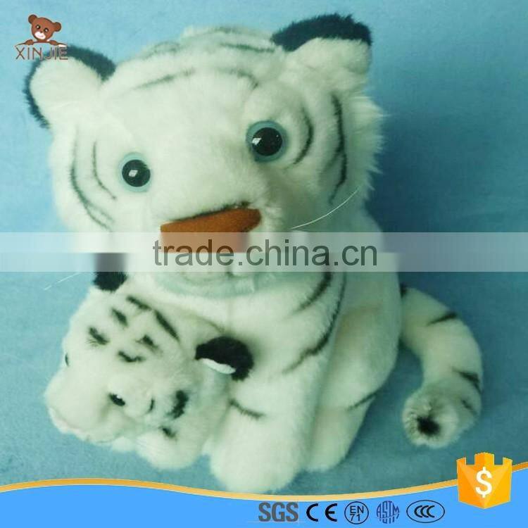 good quality reality baby and mom plush tiger toy