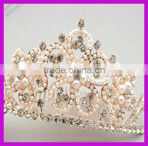 Luxurious rhinestone tiaras combs for bride manufacturers China supplier BY 1873