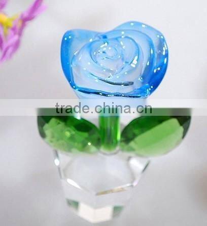 Factory directly sale Wedding favor k9 Nature crystal rose flower for the wedding gifts