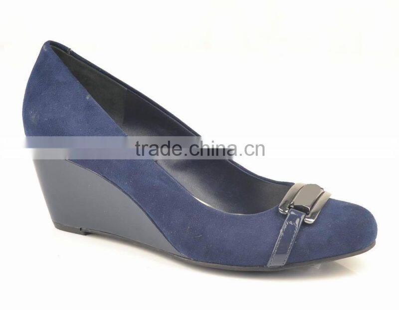 sexy fashion suede leather round toe ladies women wedge shoes 2014