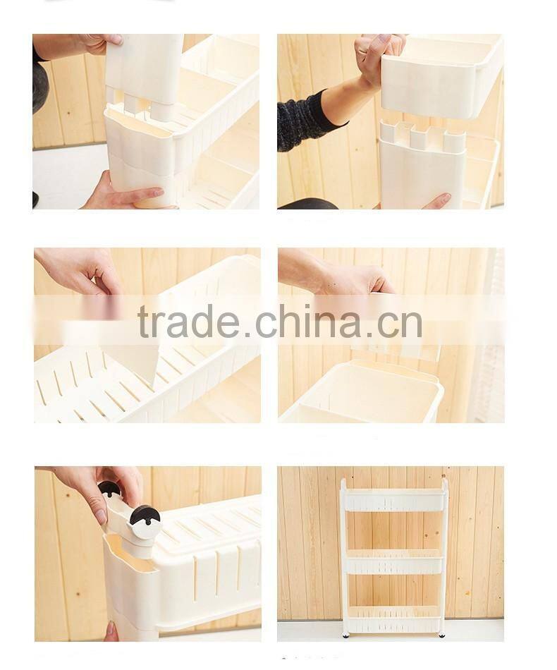 Homeware 4 Layers folding bath kitchen laundry room storage organizer removable plastic shelf with Handel