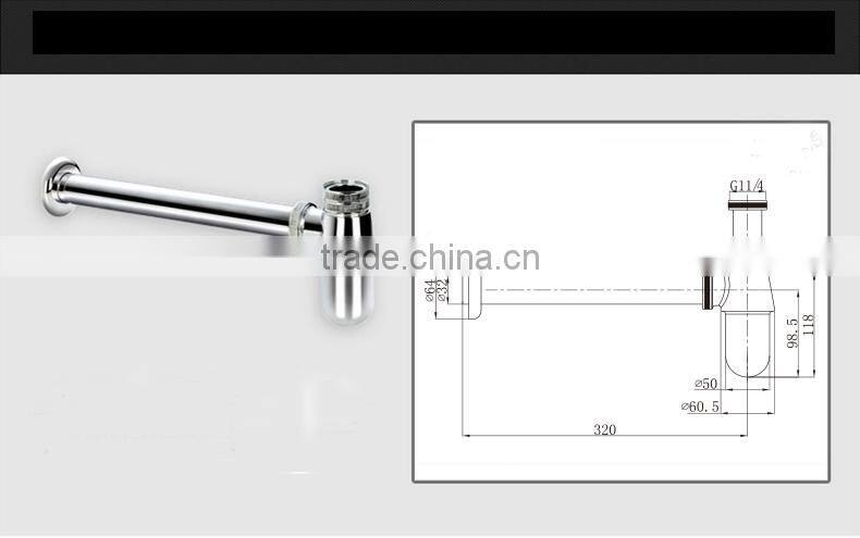 Traditional brass bottle trap with wall extension SL6709(05)