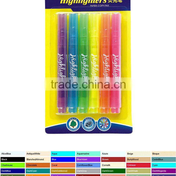 Highlighter set chisel pen tip item 522
