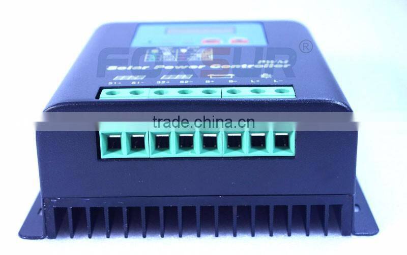Foxsur high quality 50A 48V PWM solar controller with LCD display household solar charge controller