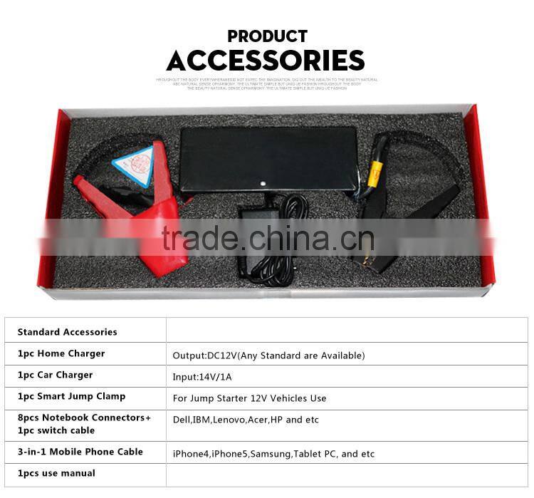 13000mAhLi-Nano Lithium Polymer jump starter for cars multi-function car jump starter