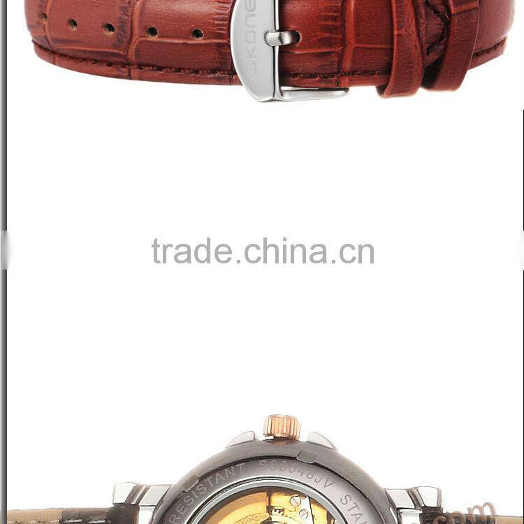 Latest Design Genuine Leather Luxury Machanical Watch