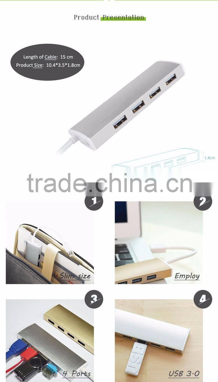 High speed super slim aluminum usb 2.0 hub 4 ports