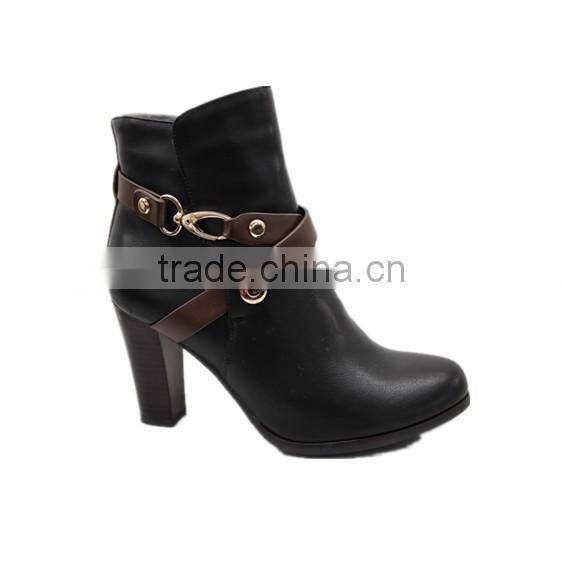 chunky heel boots women ankle boots in China