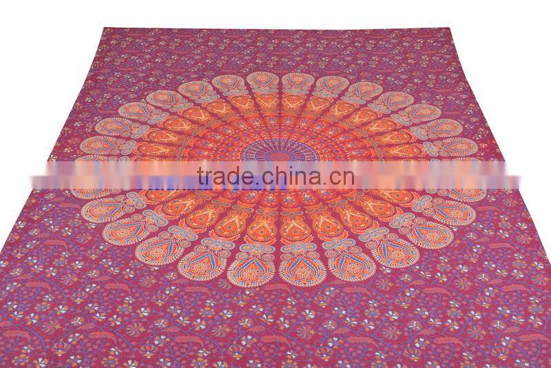 Mandela Tapestry Wall Decor Throw Table Cover Sanganeri Prined 100% Cotton Bedspread Indian Jaipur Manufacturer & Wholesaler