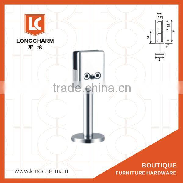 chrome glass Handrails mounting brackets supporting foot