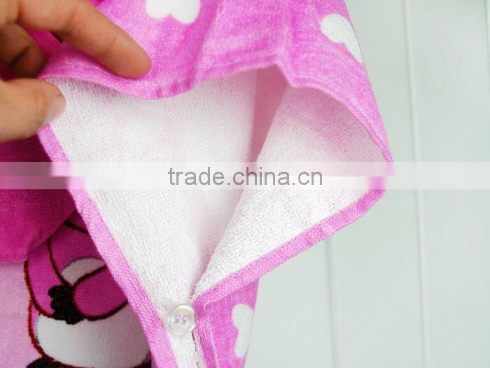 100% Cotton terry velour voyage image printing children hooded towelling poncho