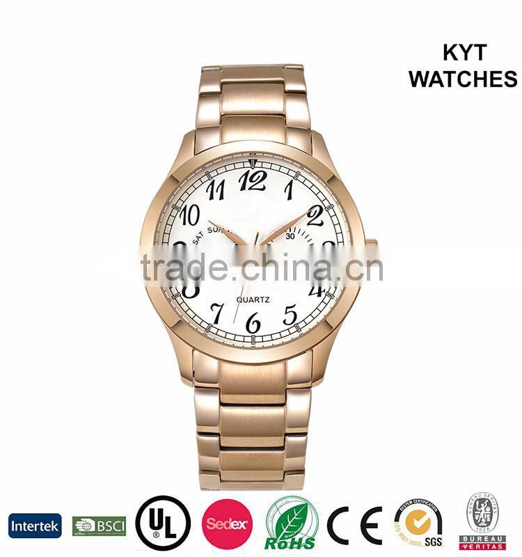 KYT IPRG rose gold 2016 best selling product 10atm waterproof japan movt quartz stainless steel back watch