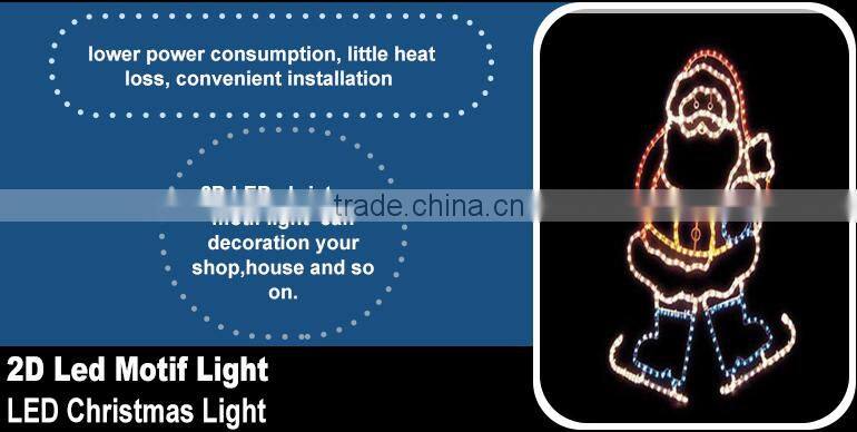 Santa Claus Christmas Decorations Light Rope Motif Outdoor Lighted 2d Santa Claus